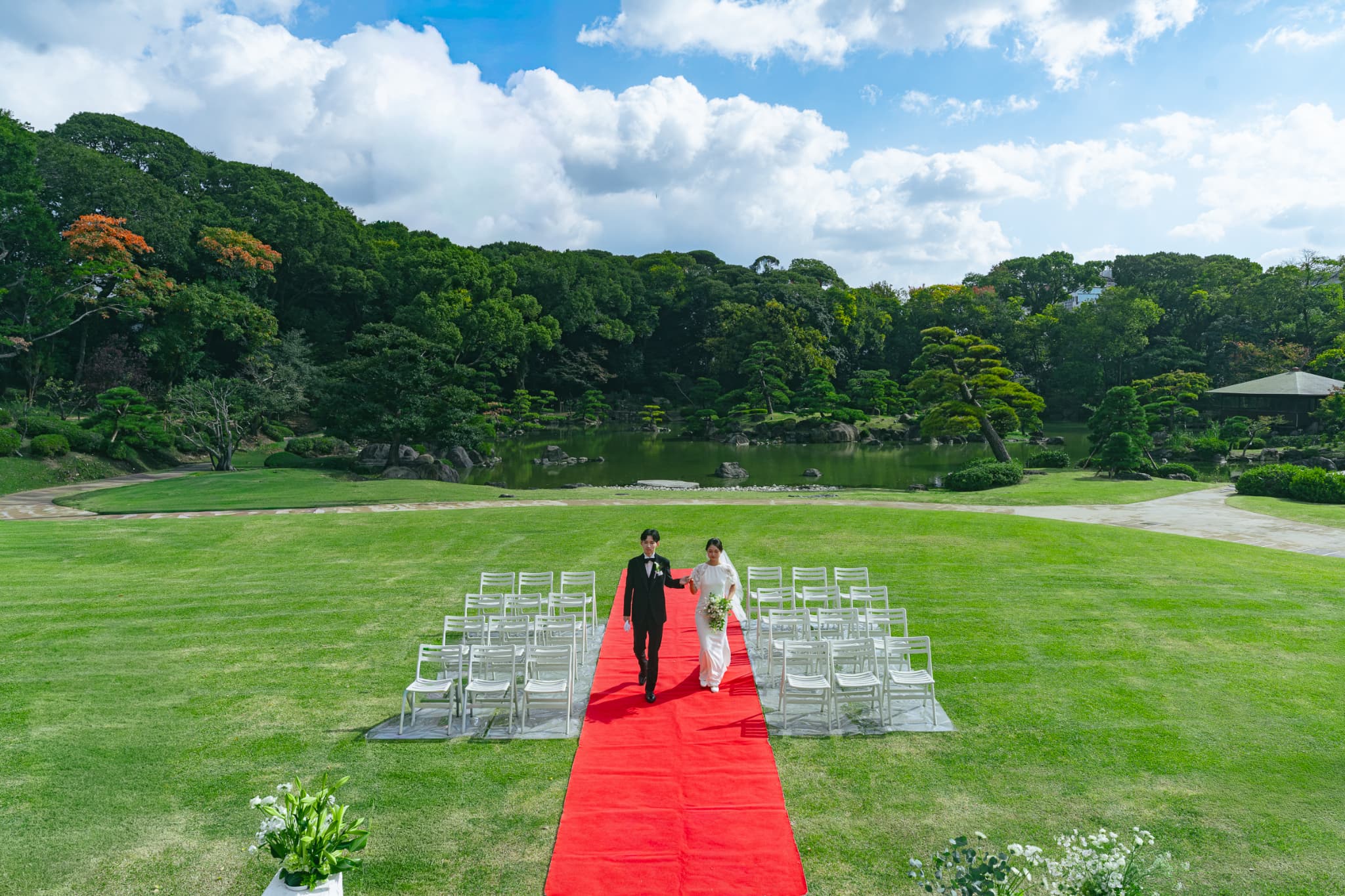 大阪市指定名勝「慶沢園」でのガーデンウエディング｜レトロ婚プロデュース